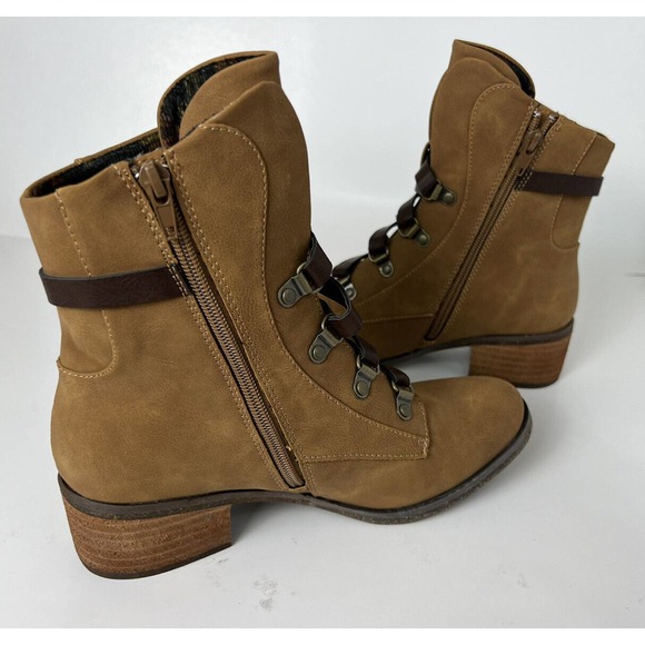 New Korks Reese Tan Dark Brown Nubuck Modern Short Riding Boot ~Size 7 - Picture 9 of 16